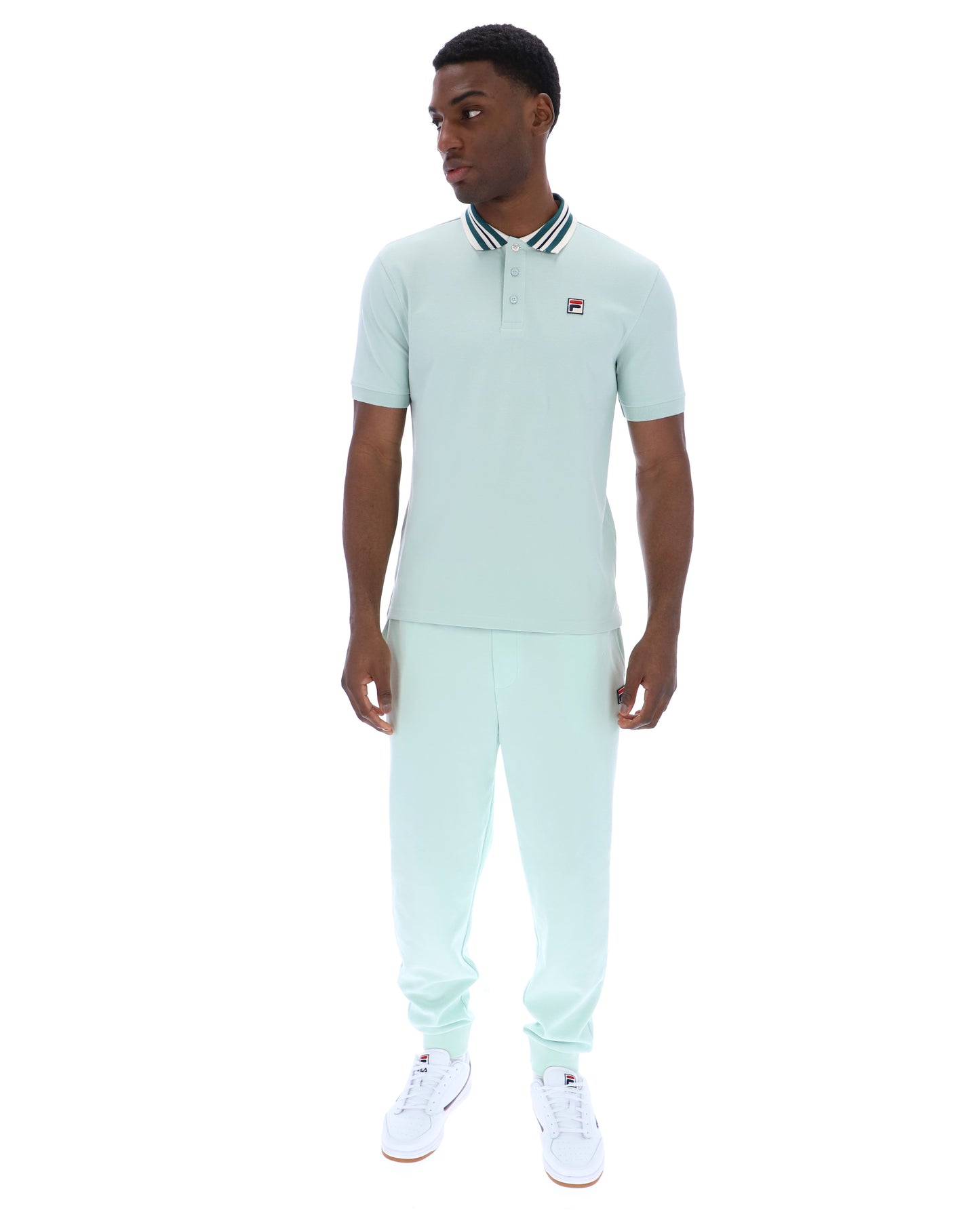 Fila Vintage Achille Three Button Heritage Tape Basic Polo Surf Spray - RD1 Clothing