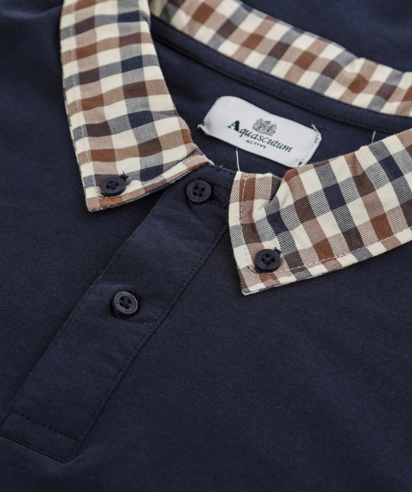 Aquascutum Supima Club Check Rib Polo
