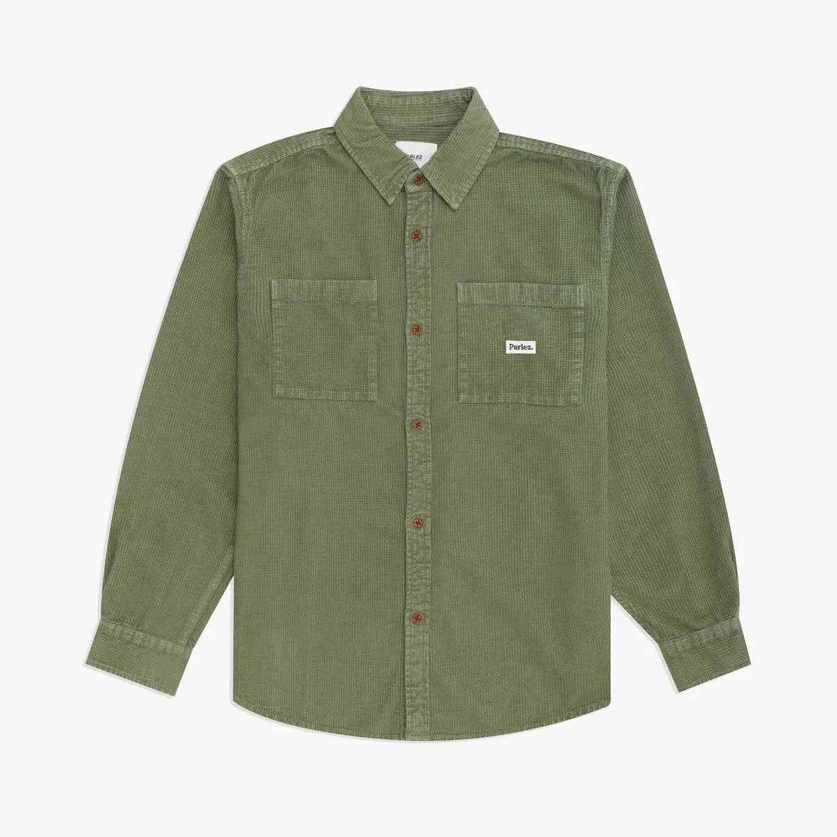 Parlez Ayr Cord Over Shirt In Olive Green - RD1 Clothing