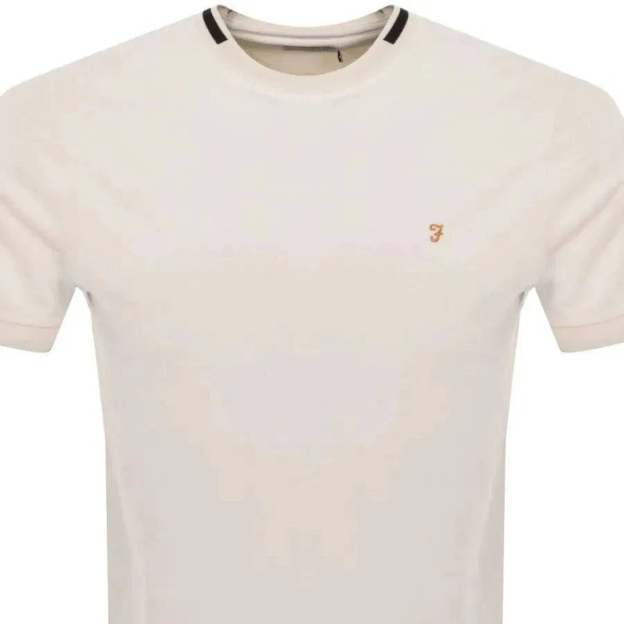 Farah Bedingfield Tipping Tee In Ecru - RD1 Clothing