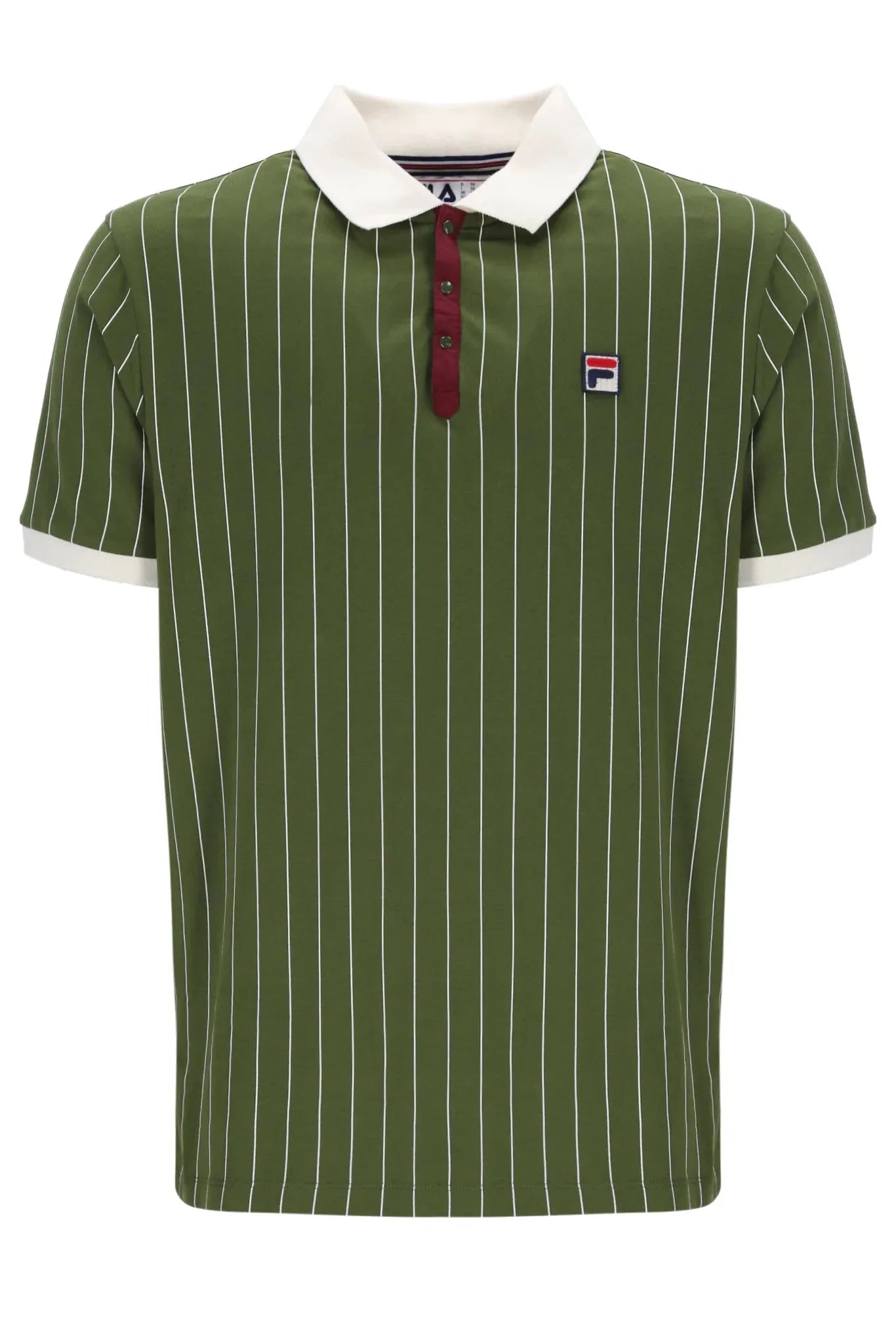 Fila BB1 Striped Polo In Chive/Gardenia/Windsor Wine