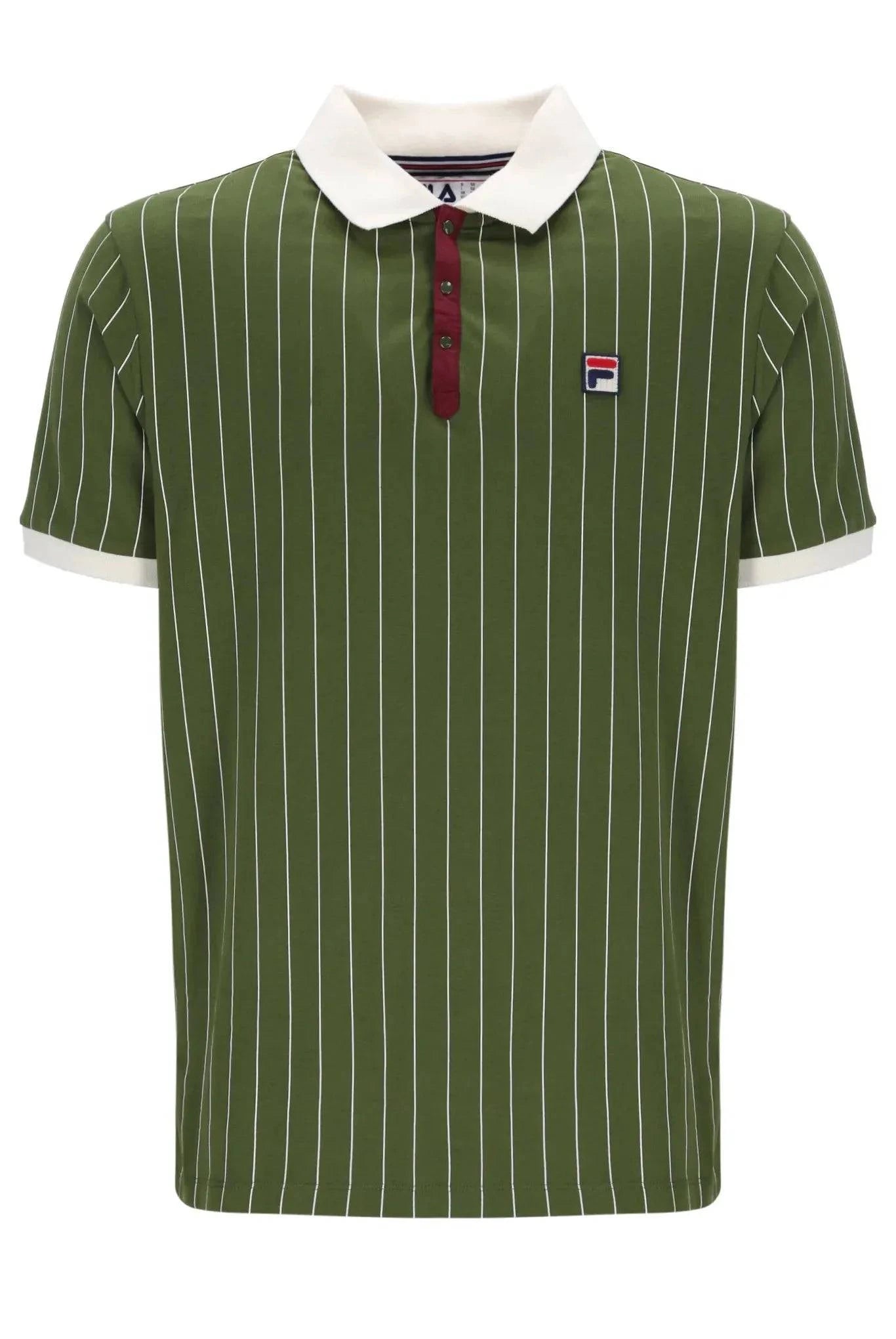 Fila BB1 Striped Polo In Chive/Gardenia/Windsor Wine - RD1 Clothing