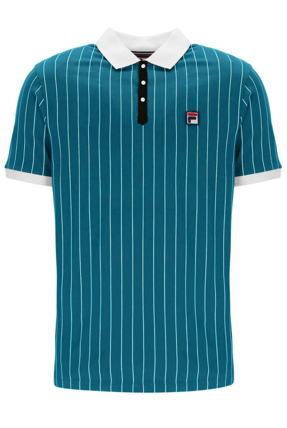 Fila BB1 Classic Vintage Striped Polo Deep Lagoon/Gardenia/Black - RD1 Clothing