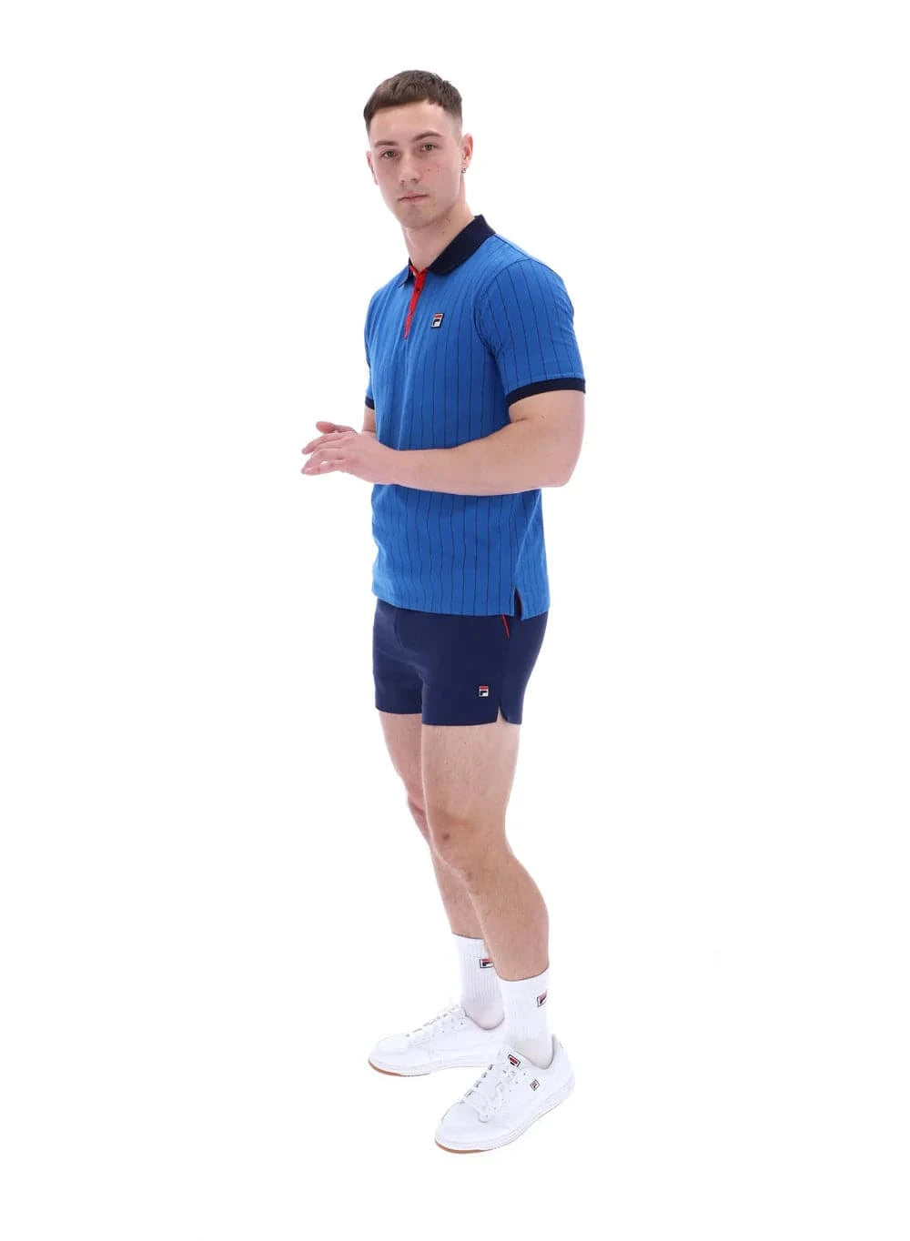 Fila BB1 Classic Vintage Striped Polo Turkish Sea/Fila Navy/Fila Red - RD1 Clothing