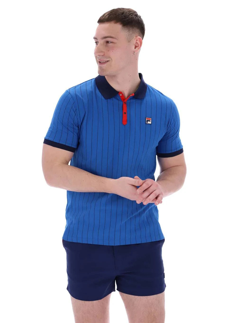 Fila BB1 Classic Vintage Striped Polo Turkish Sea/Fila Navy/Fila Red - RD1 Clothing