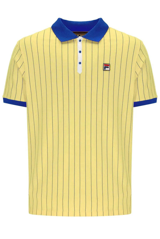 Fila BB1 Classic Vintage Striped Polo Popcorn/Blue/White - RD1 Clothing