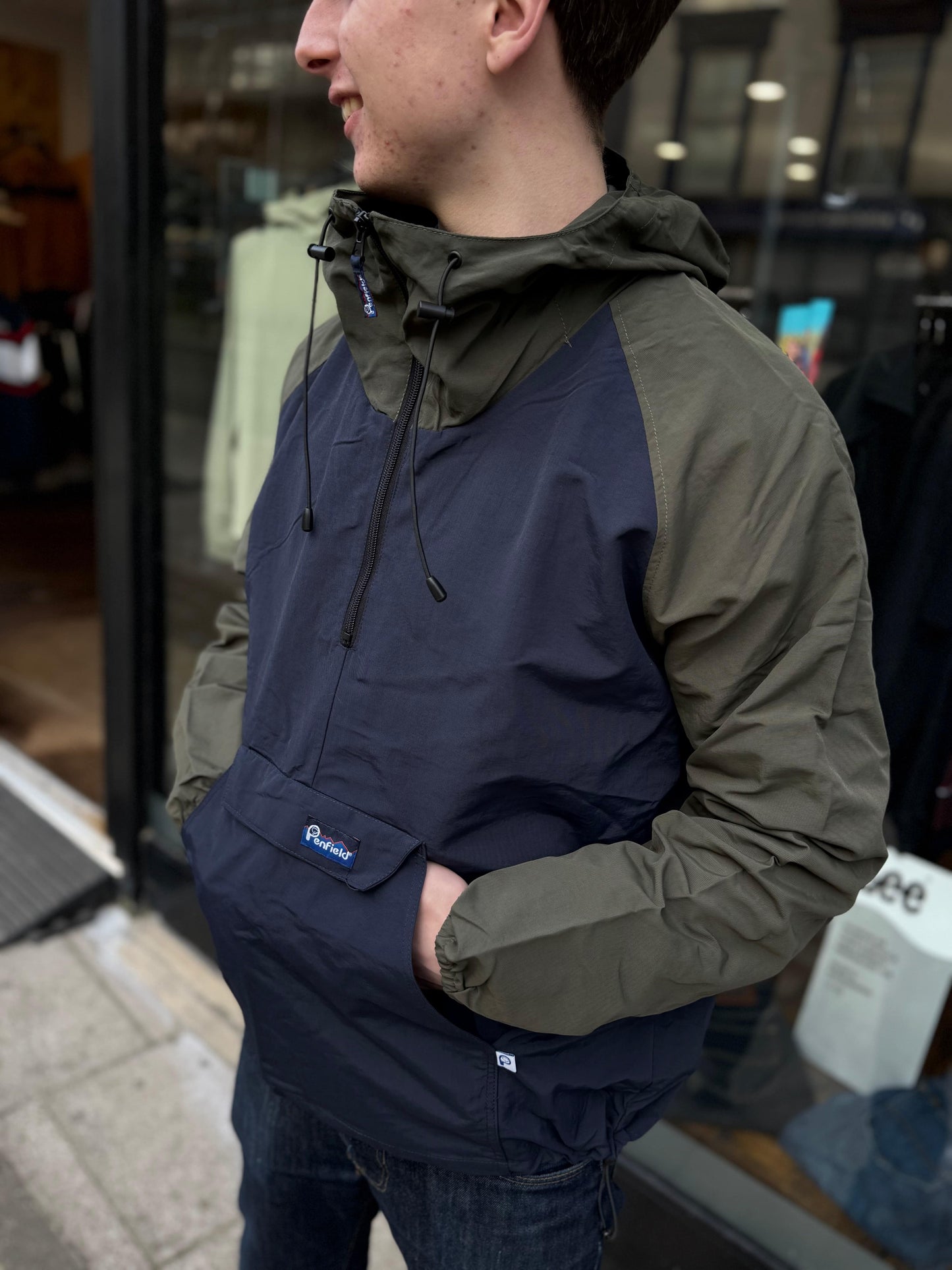 Penfield Pac Jac – Packable Anorak in Forest Green/Navy - RD1 Clothing