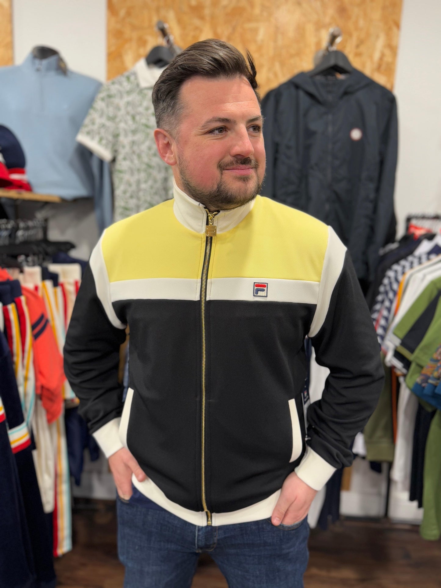 Fila Cruz Track Top Yellow/Black/Gardenia - RD1 Clothing