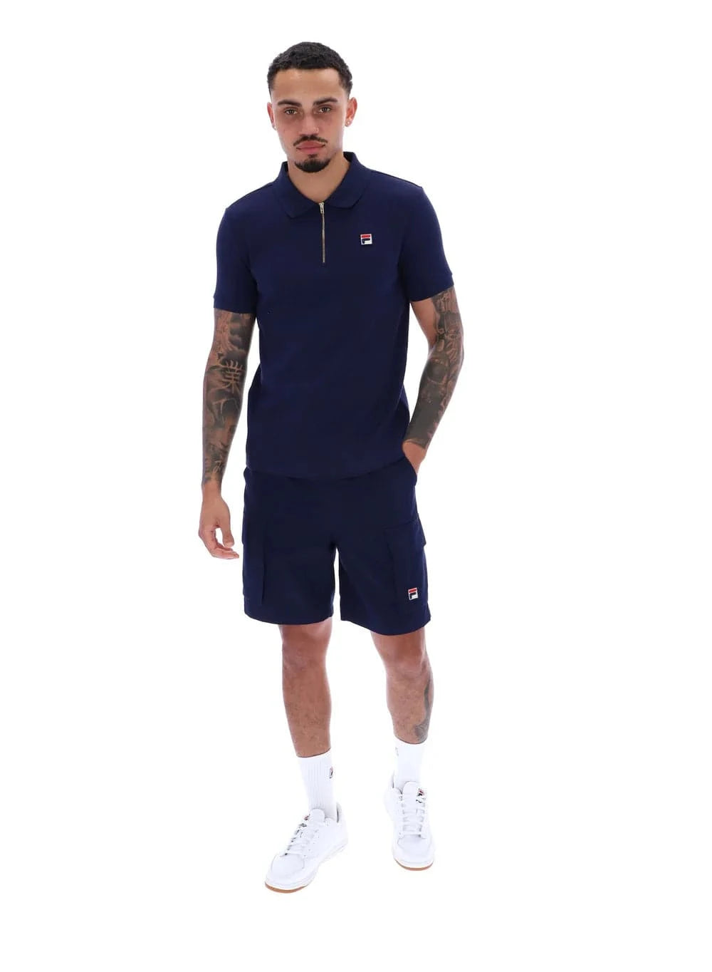 Fila Benjamin Micro Waffle Polo Navy - RD1 Clothing