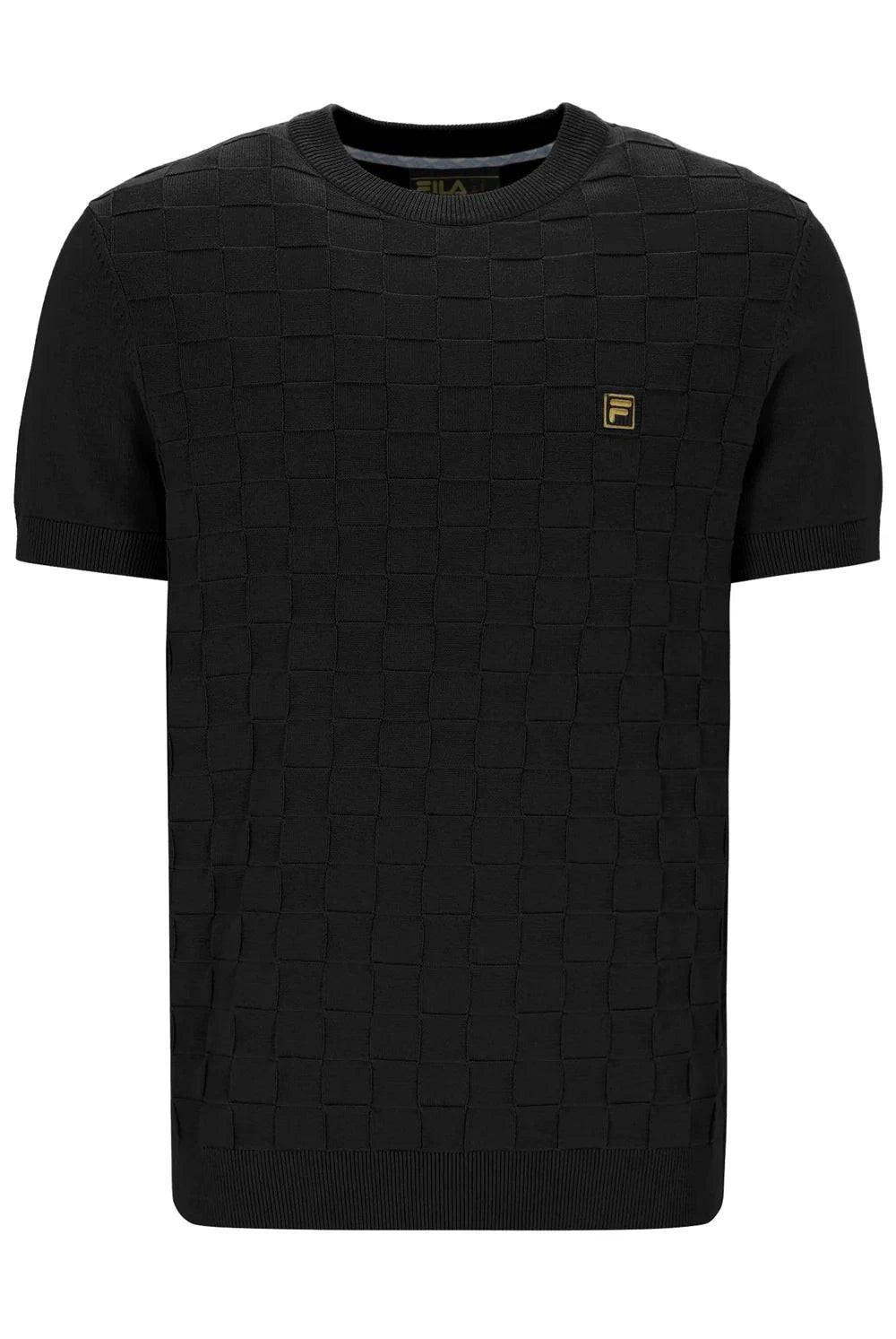 Fila Gold Campbell Square Knit T-Shirt Black - RD1 Clothing