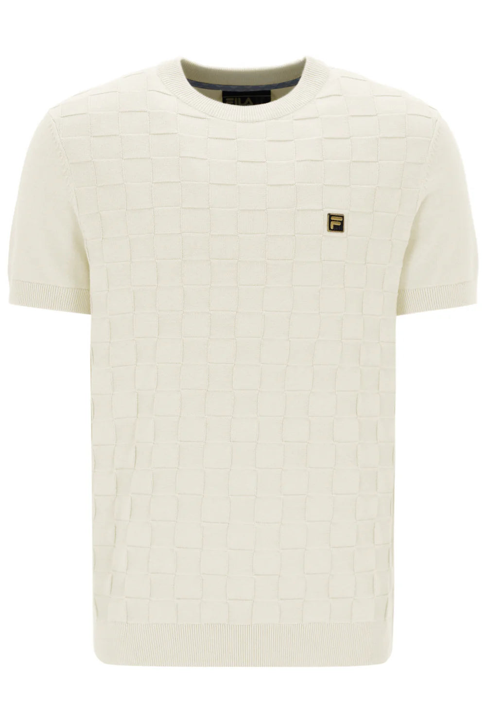 Fila Gold Campbell Square Knit T-Shirt Egret