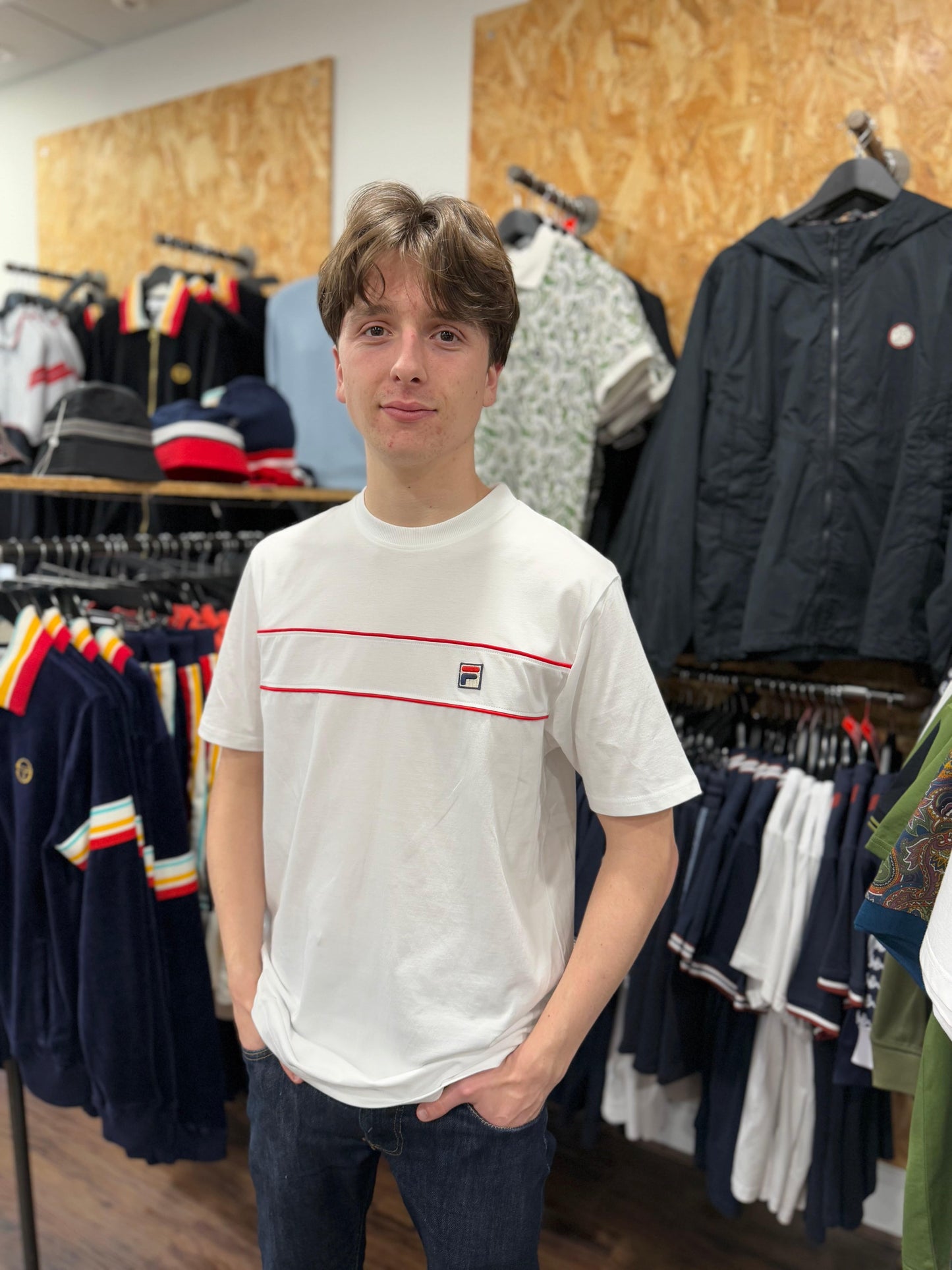 Fila Williams Piping T-Shirt White/Red - RD1 Clothing