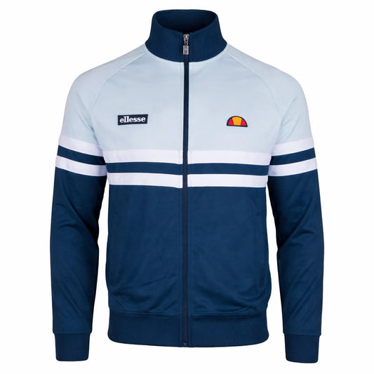 Ellesse Rimini track top in blue and light blue, featuring a sporty design with the brand logo on the front.