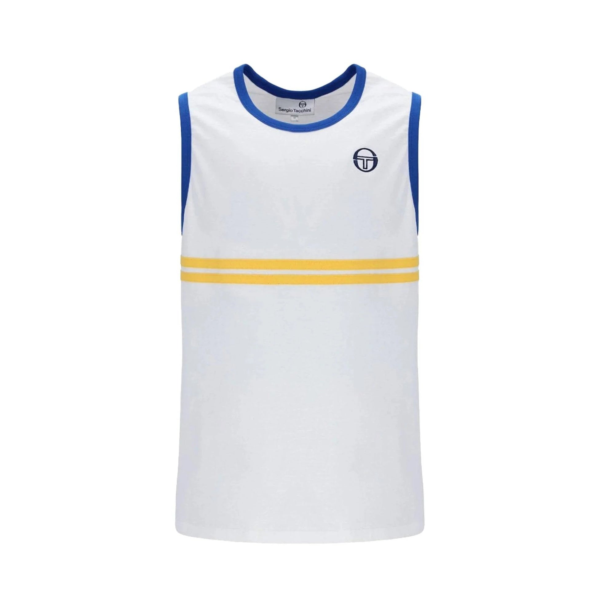 Sergio Tacchini Dallas Tank Top Vest White/Nautical Blue/Daffodill - RD1 Clothing