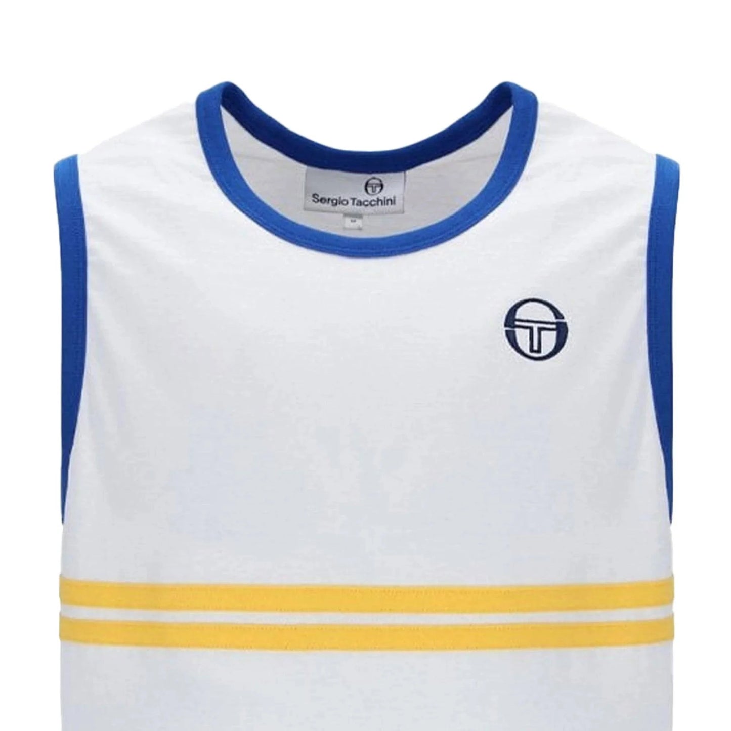 Sergio Tacchini Dallas Tank Top Vest White/Nautical Blue/Daffodill - RD1 Clothing
