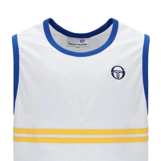 Sergio Tacchini Dallas Tank Top Vest White/Nautical Blue/Daffodill - RD1 Clothing