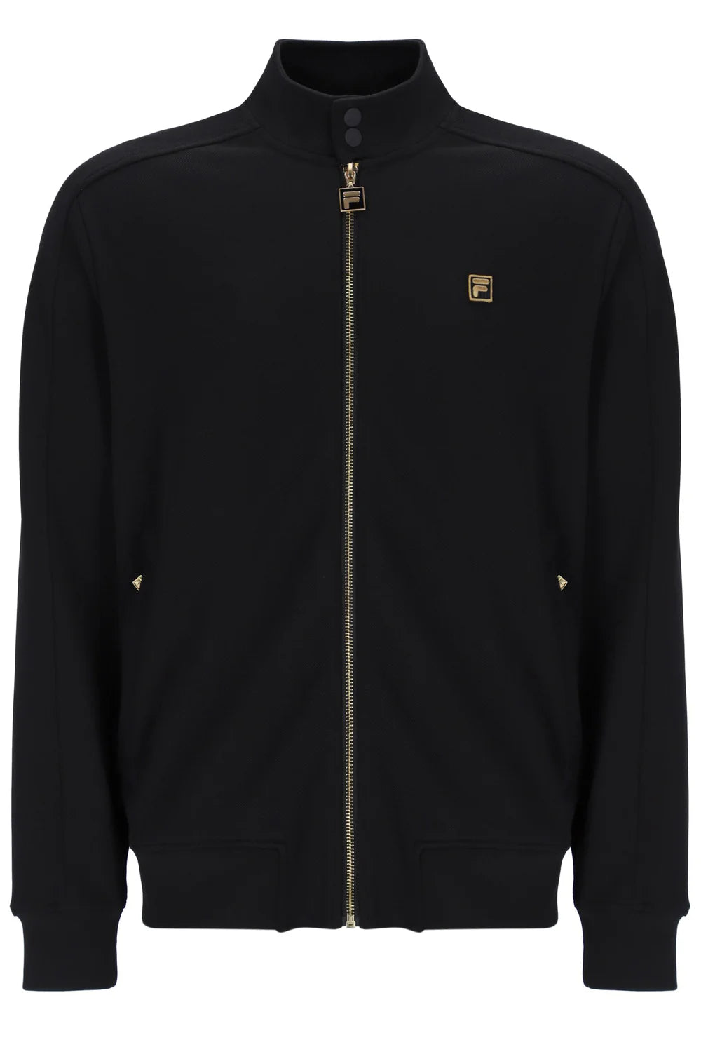 Fila Gold Davey Full Zip Track Top Black – Retro 80s Casual Jacket