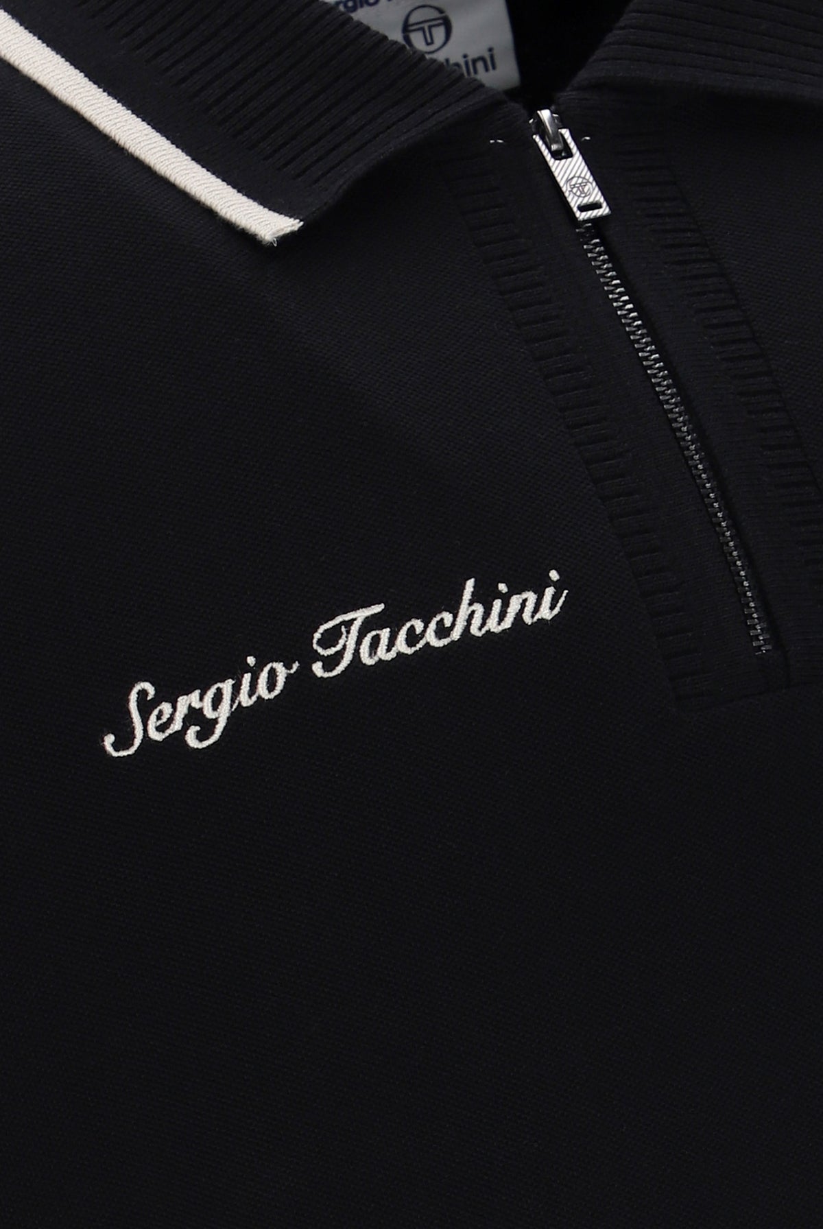 Sergio Tacchini Davide Zip Polo Shirt Black