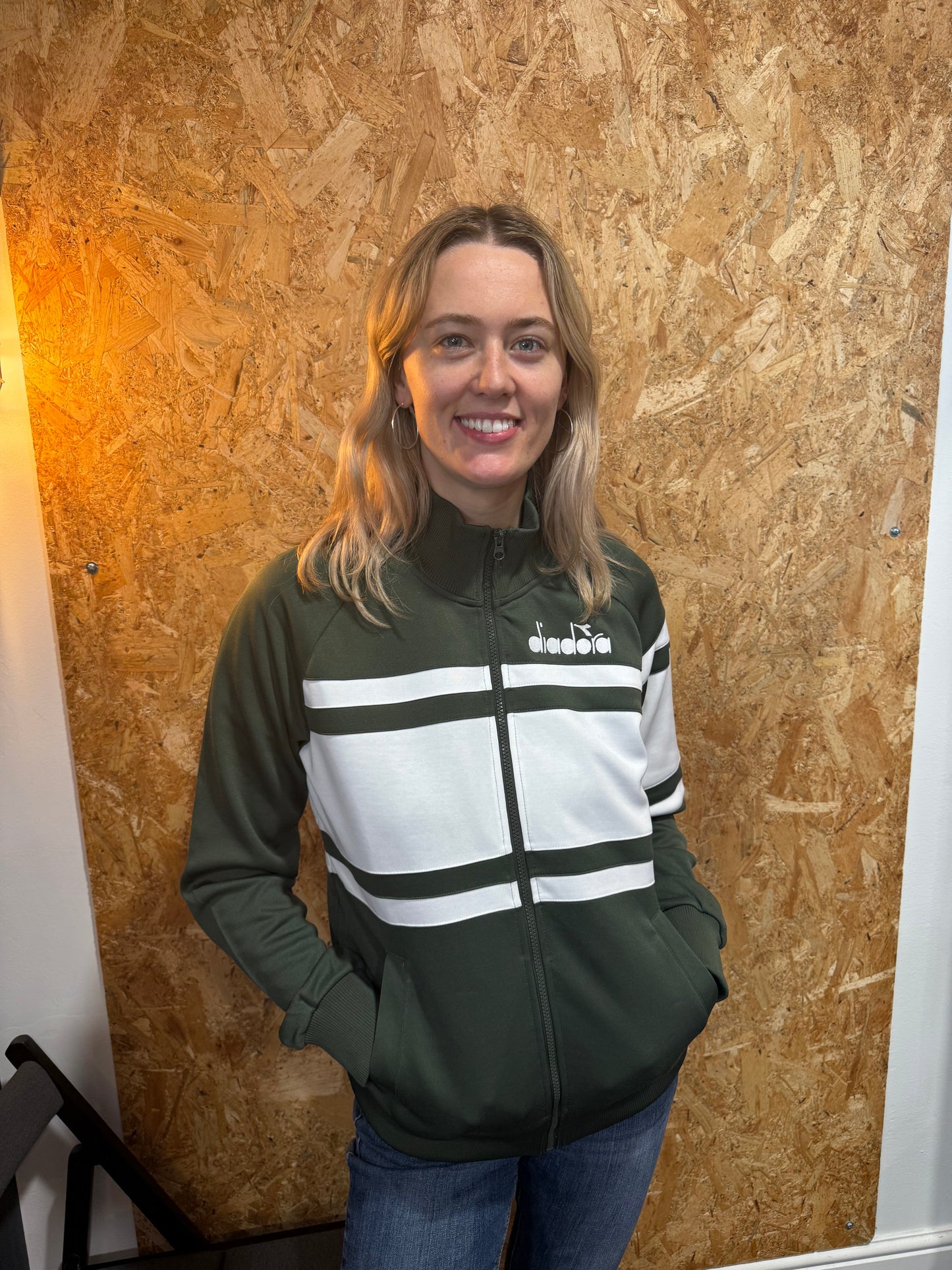 Diadora 80's Track Top Green Rifle