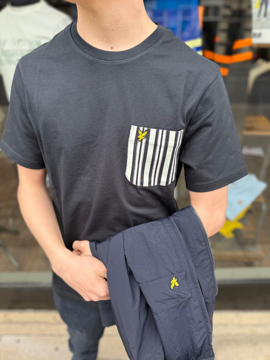 Lyle & Scott Stripe Pocket T-shirt Navy - RD1 Clothing