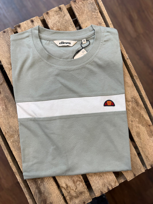 Ellesse Caserio T-Shirt in sage green and white, casual men's T-shirt with brand logo and classic fit.