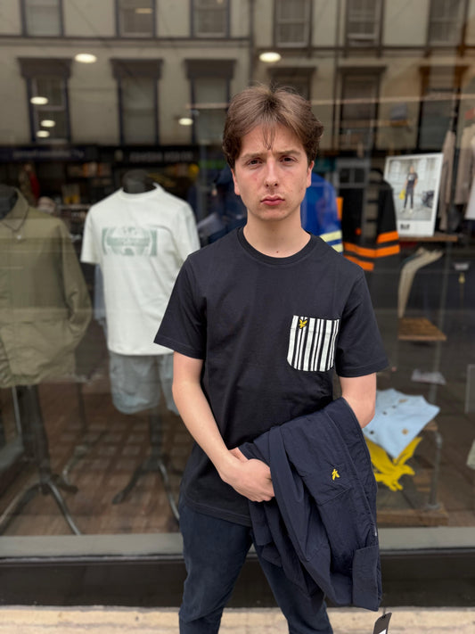 Lyle & Scott Stripe Pocket T-shirt Navy - RD1 Clothing
