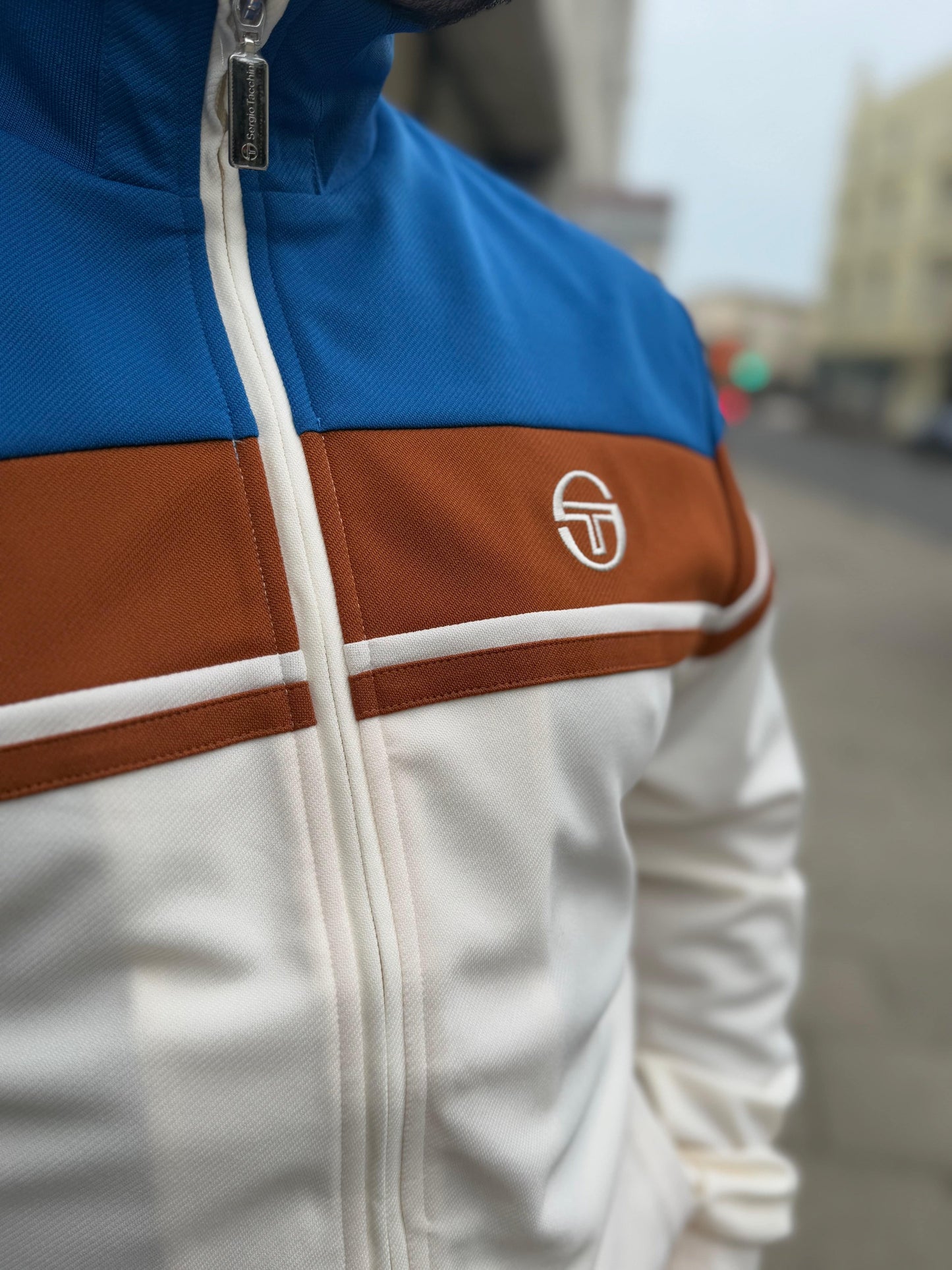 Sergio Tacchini Damarindo Track Top Nautical Blue/Gardenia/Mocha Bisque - RD1 Clothing
