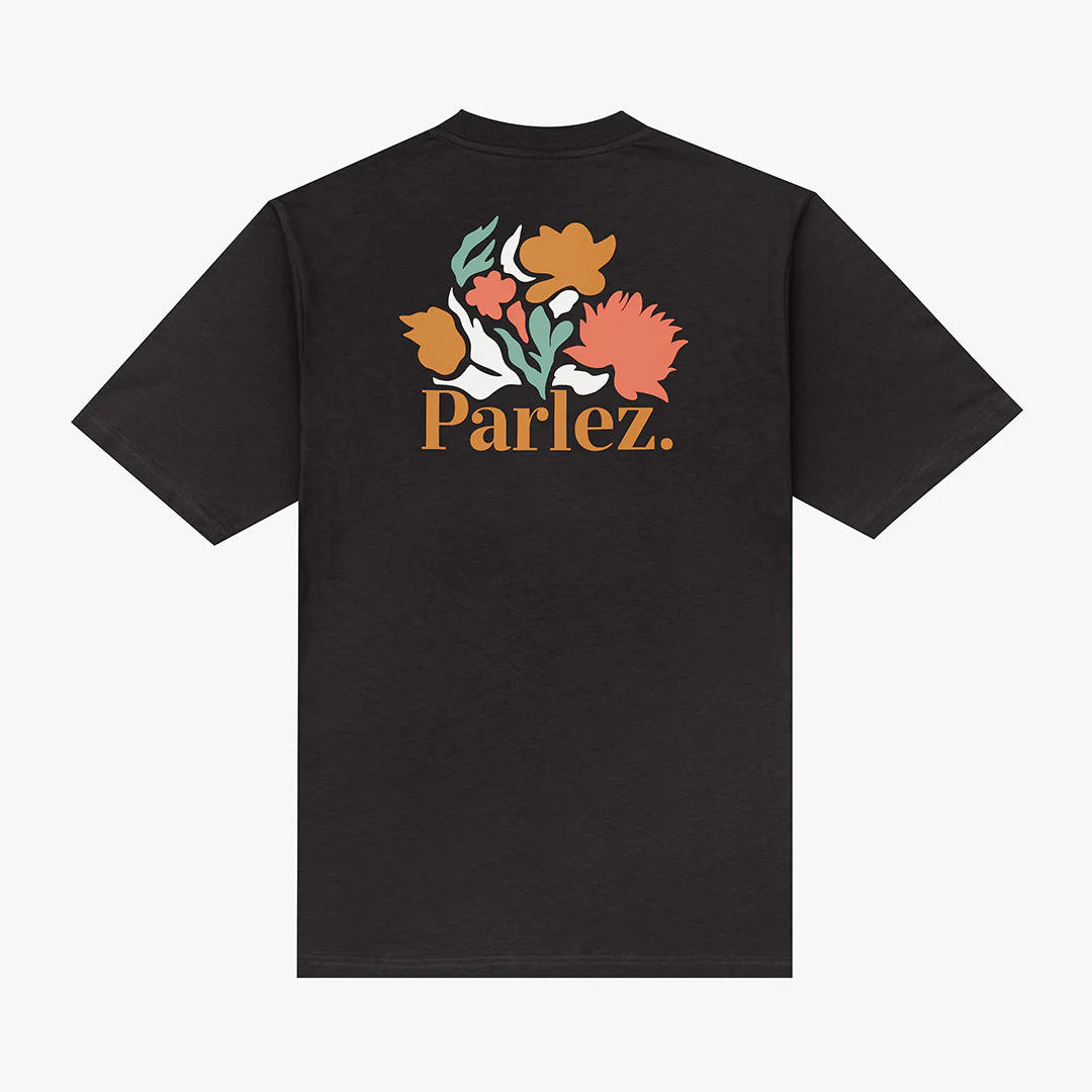 Black Parlez Eldora T-Shirt by RD1 Clothing featuring a comfortable fit and stylish design, displayed on a plain background.