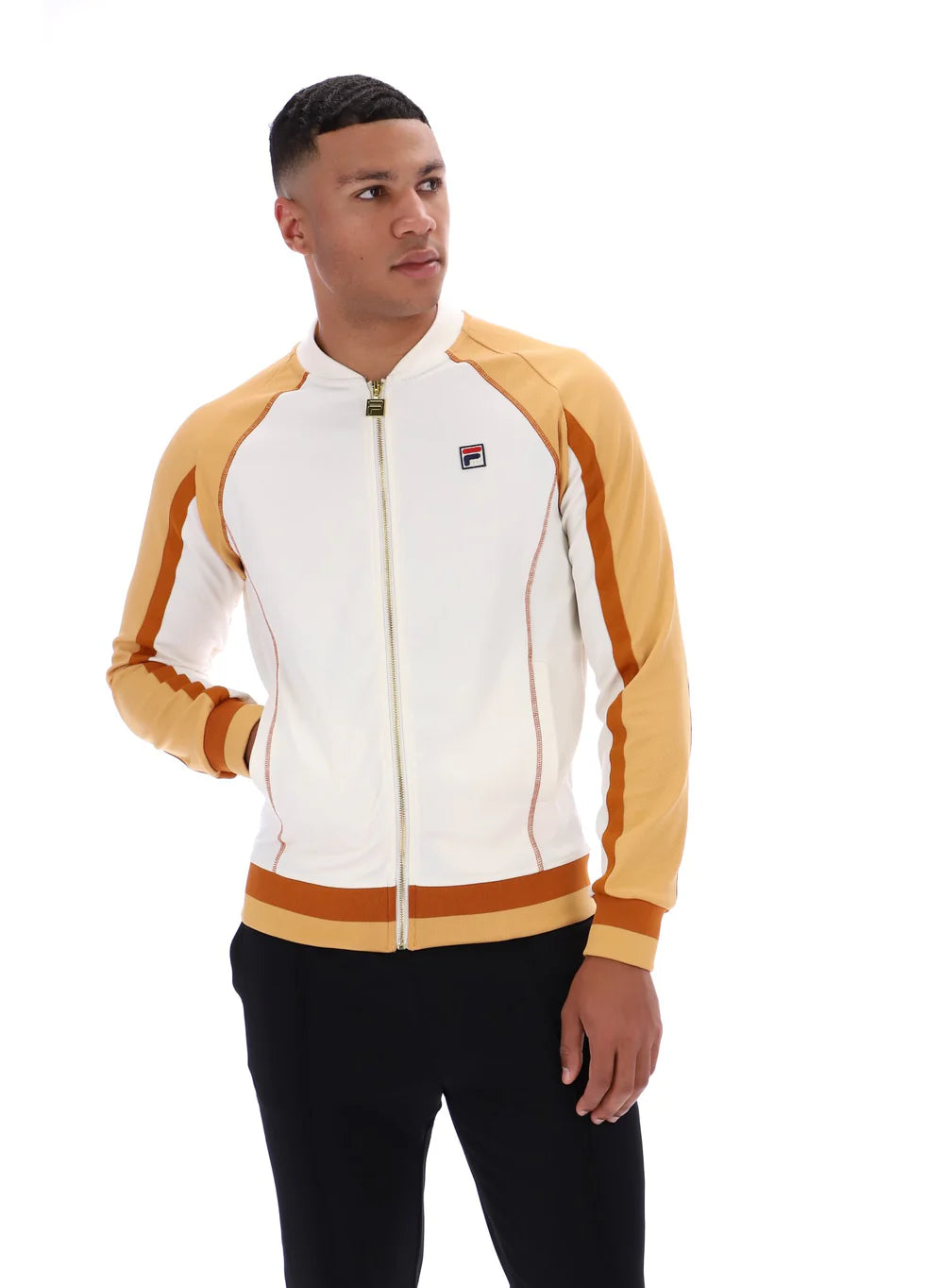 Fila Eliot Flat Lock Detail Track Top Gardenia/Oak Buff/Pumpkin Spice