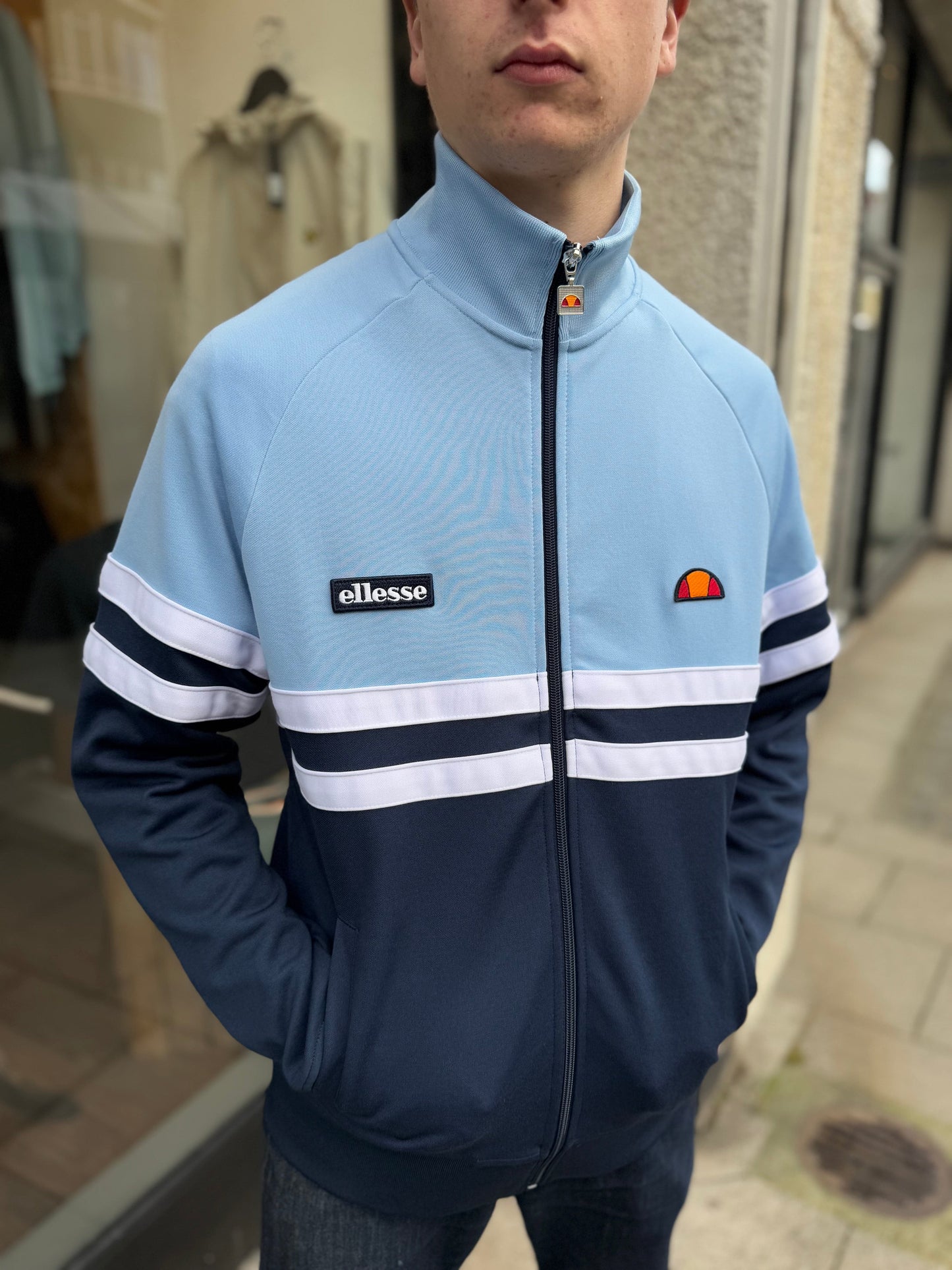 Ellesse Rimini Track Top Light Blue/Navy - RD1 Clothing