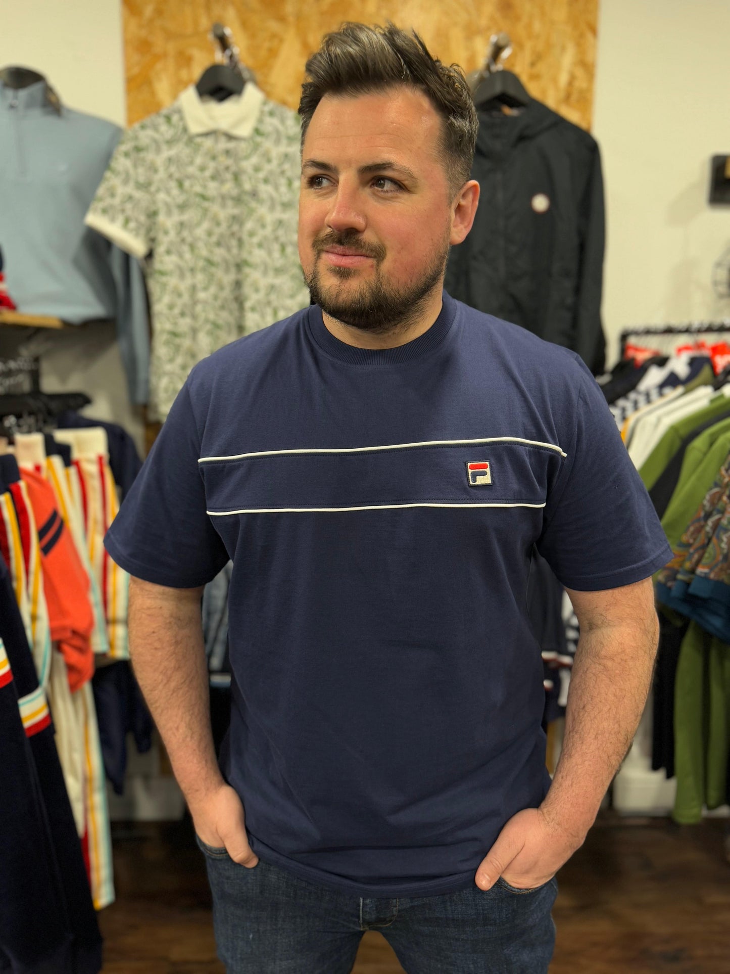 Fila Williams Piping T-Shirt Navy - RD1 Clothing