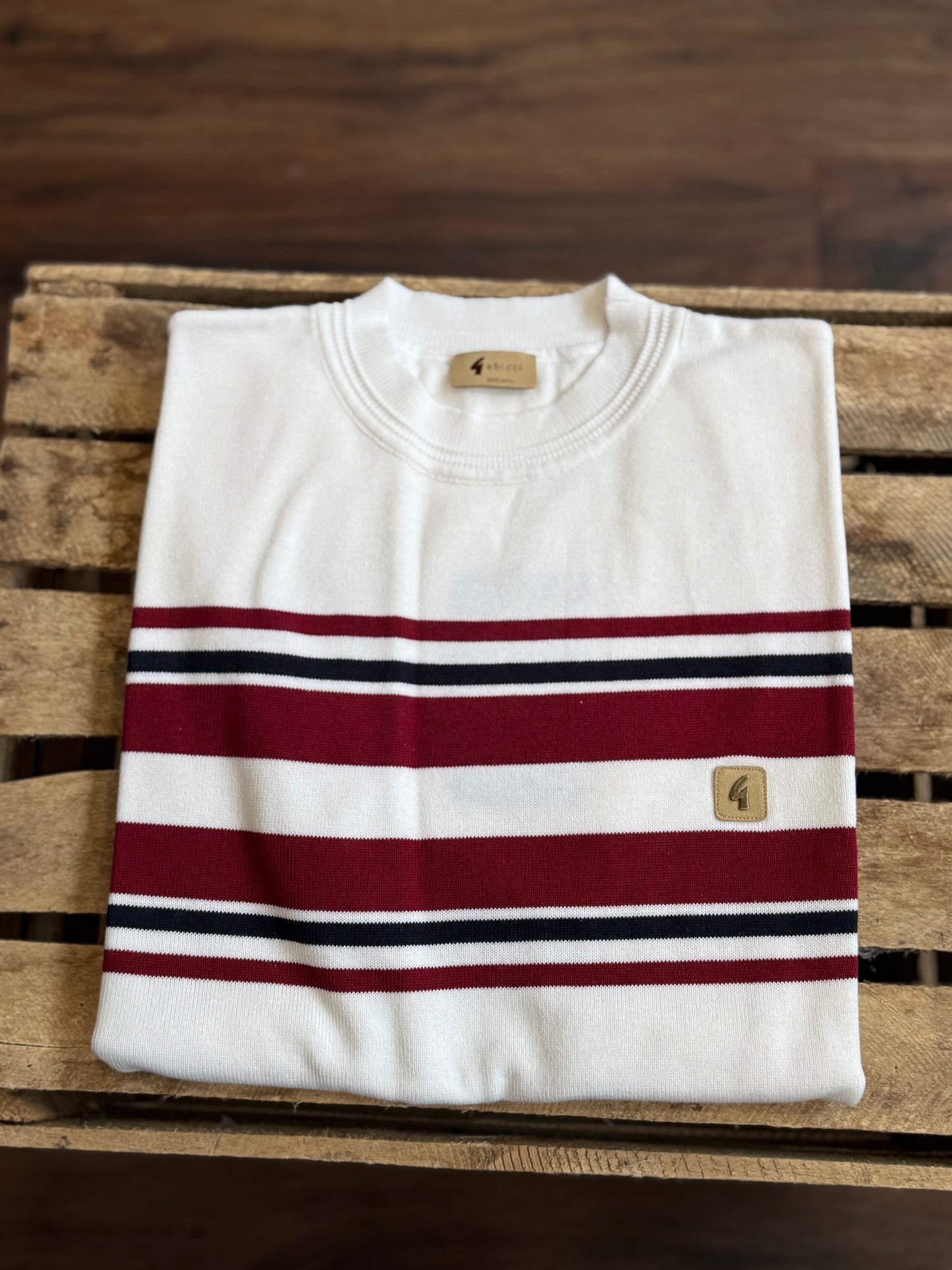 Gabicci Vintage Liam Knitted Turtle Neck T-Shirt White - RD1 Clothing