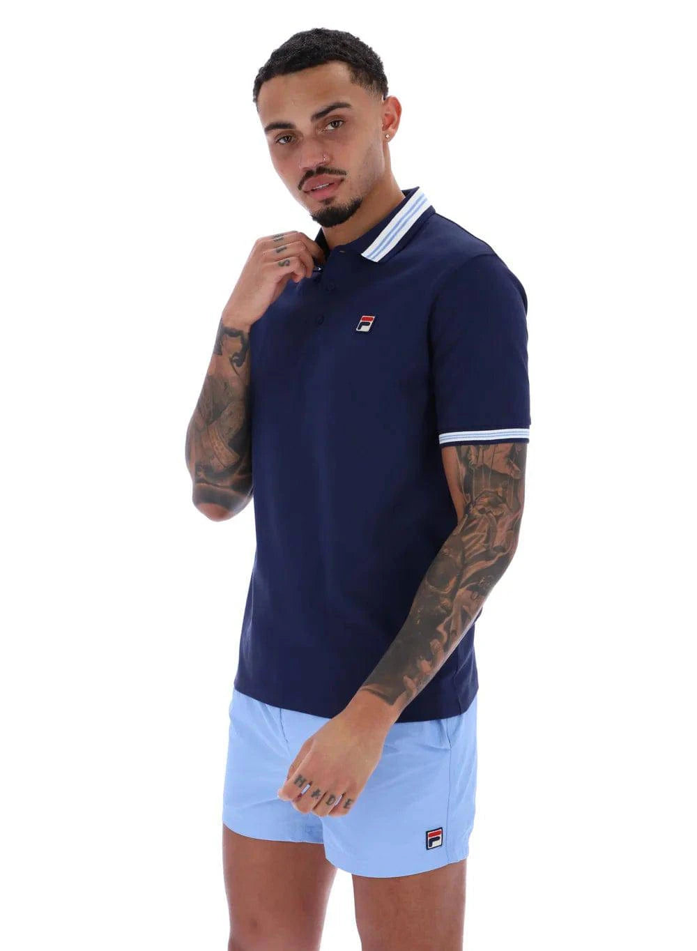 Fila Faraz Tipped Polo Navy/White/Vista Blue - RD1 Clothing