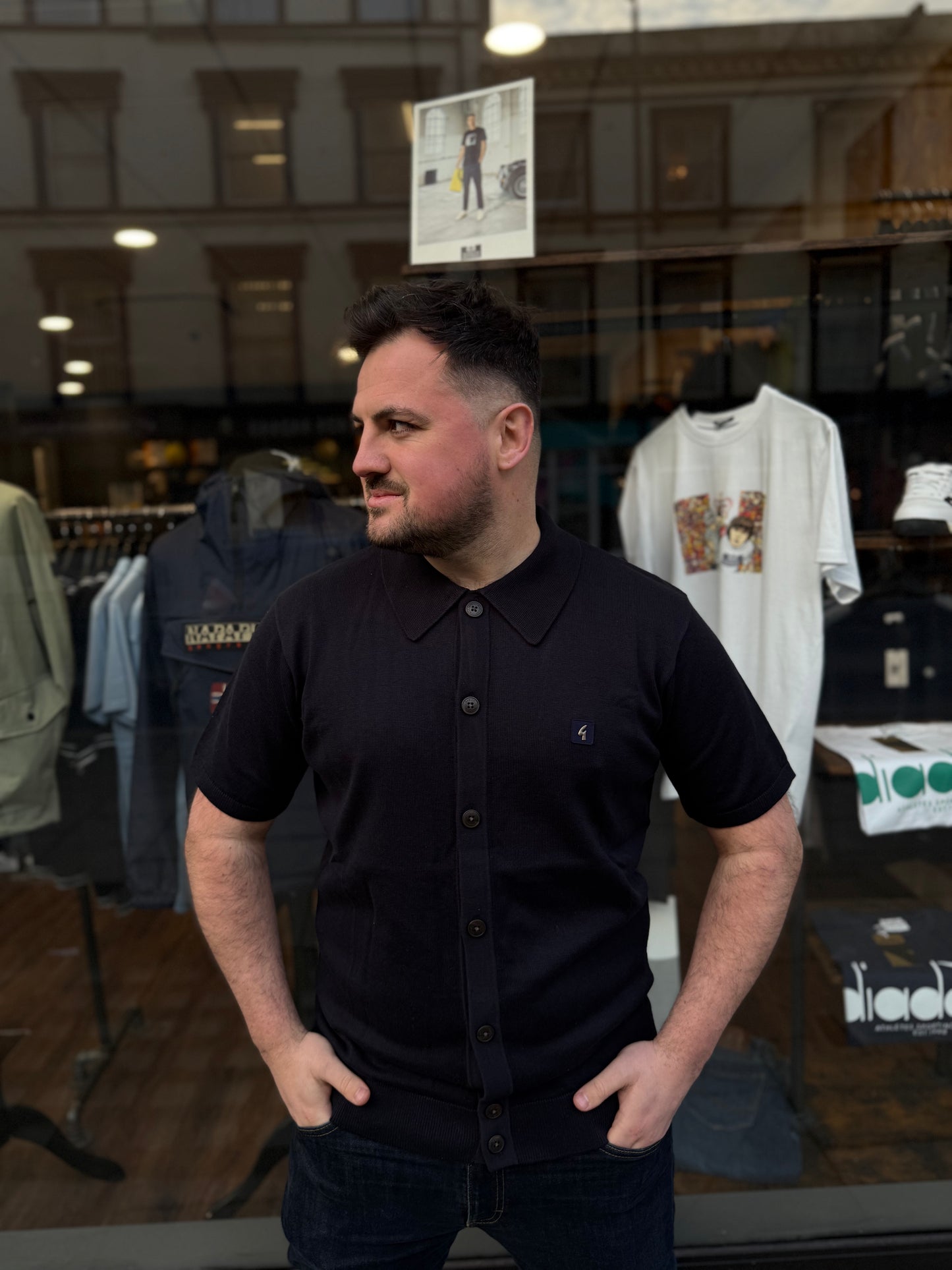 Gabicci Guinness Full Button Polo Shirt Navy - RD1 Clothing