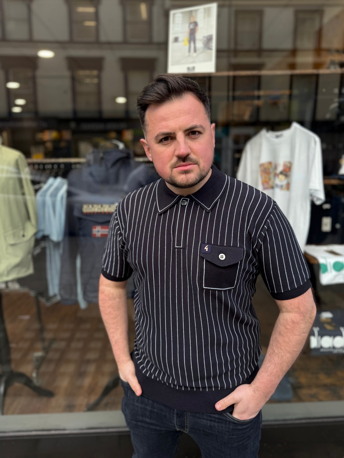 Gabicci Danny Knitted Polo Navy - RD1 Clothing