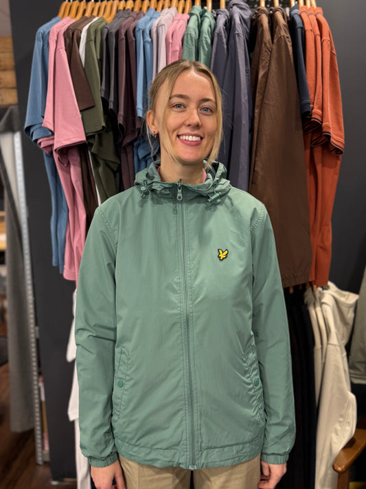 Lyle & Scott Zip Through Hooded Jacket Agave Green - RD1 Clothing