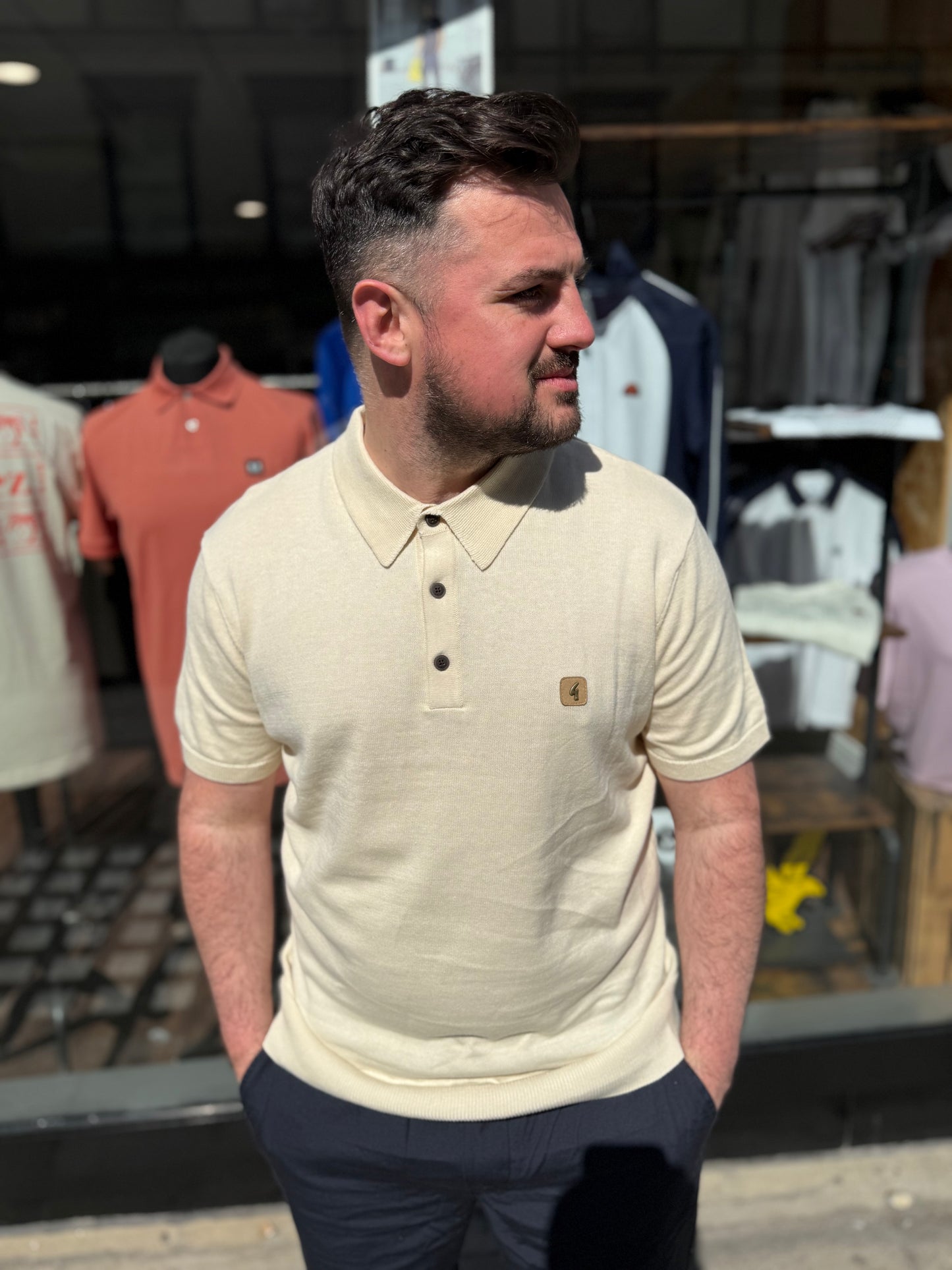 Gabicci VIntgae Jackson Polo Shirt Cream - RD1 Clothing