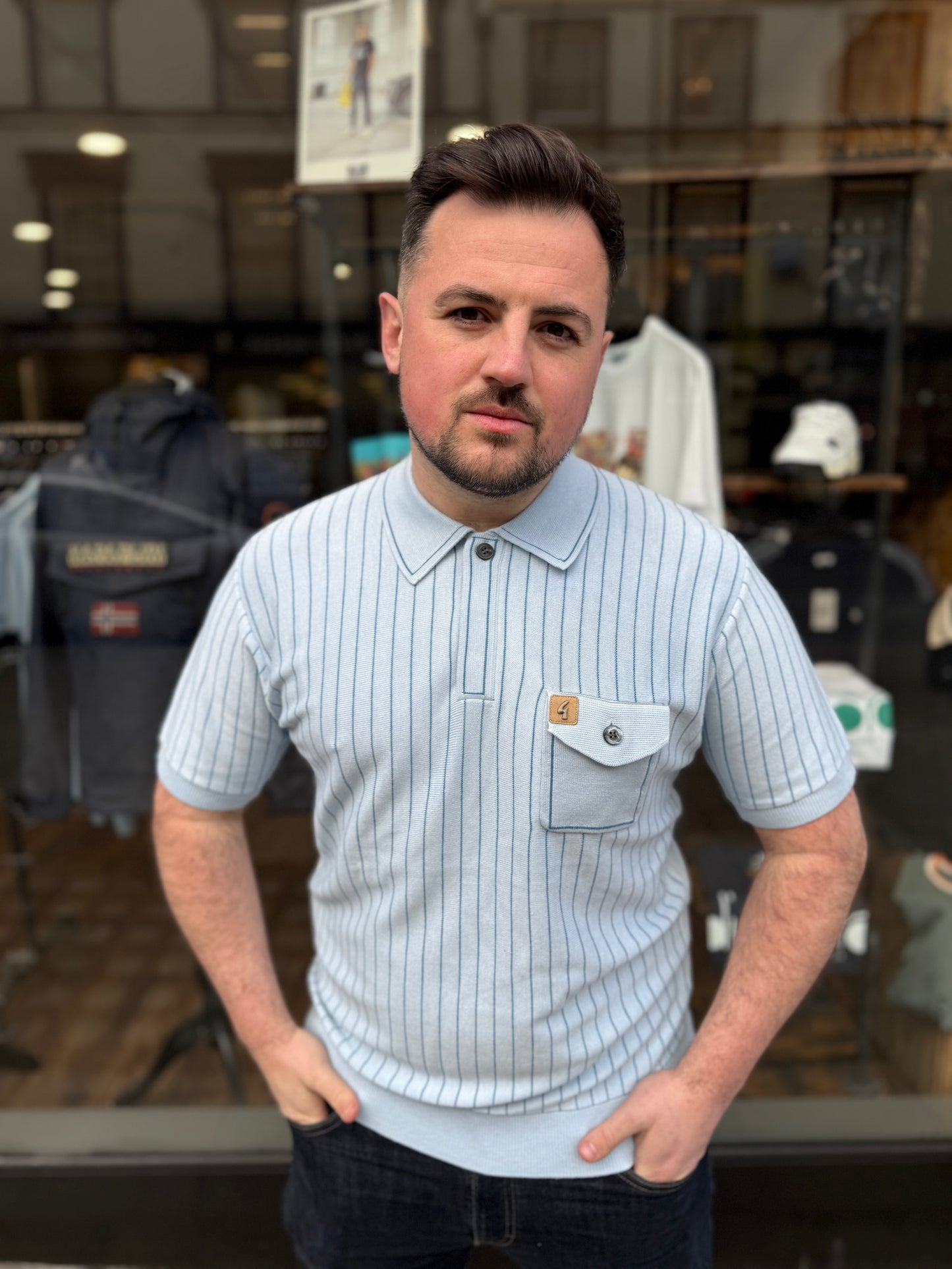Gabicci Danny Knitted Polo Sky Blue - RD1 Clothing