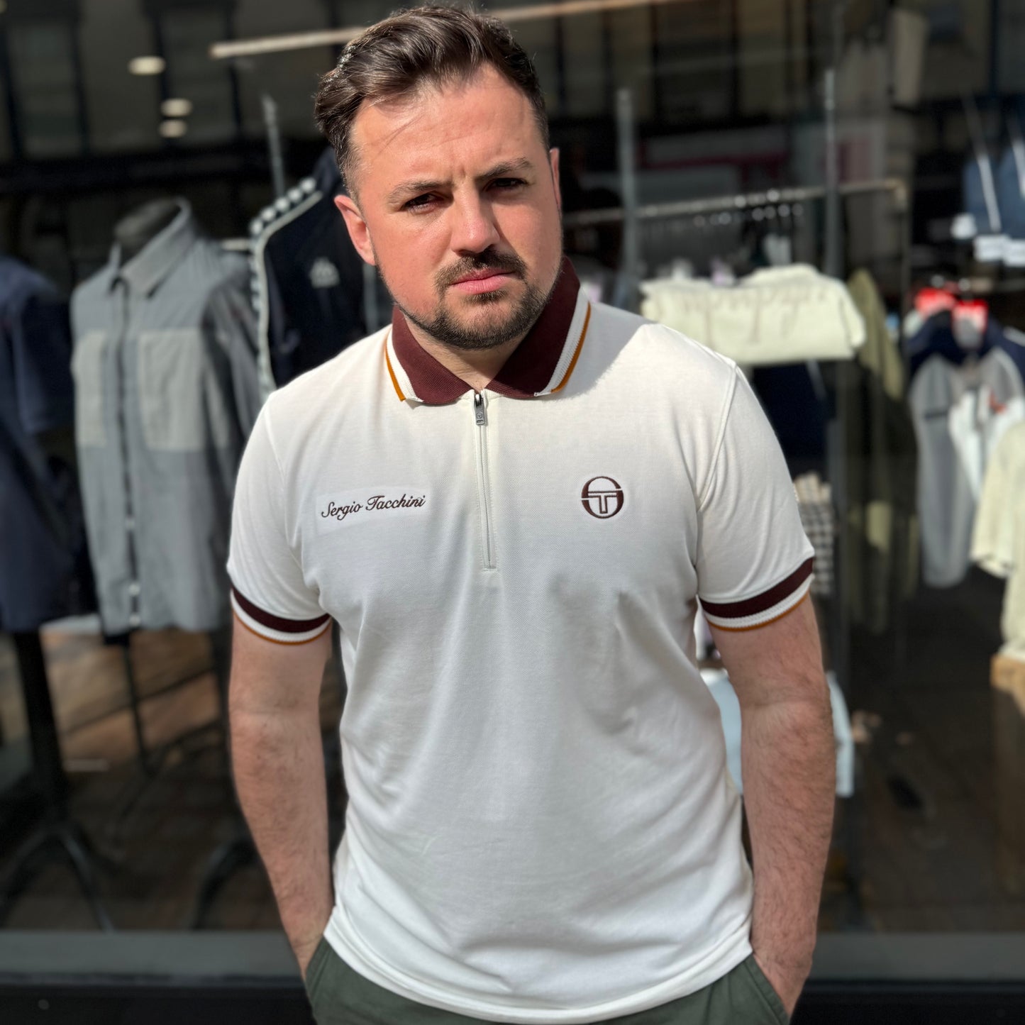 Sergio Tacchini Nanto Zip Polo Gardenia - RD1 Clothing