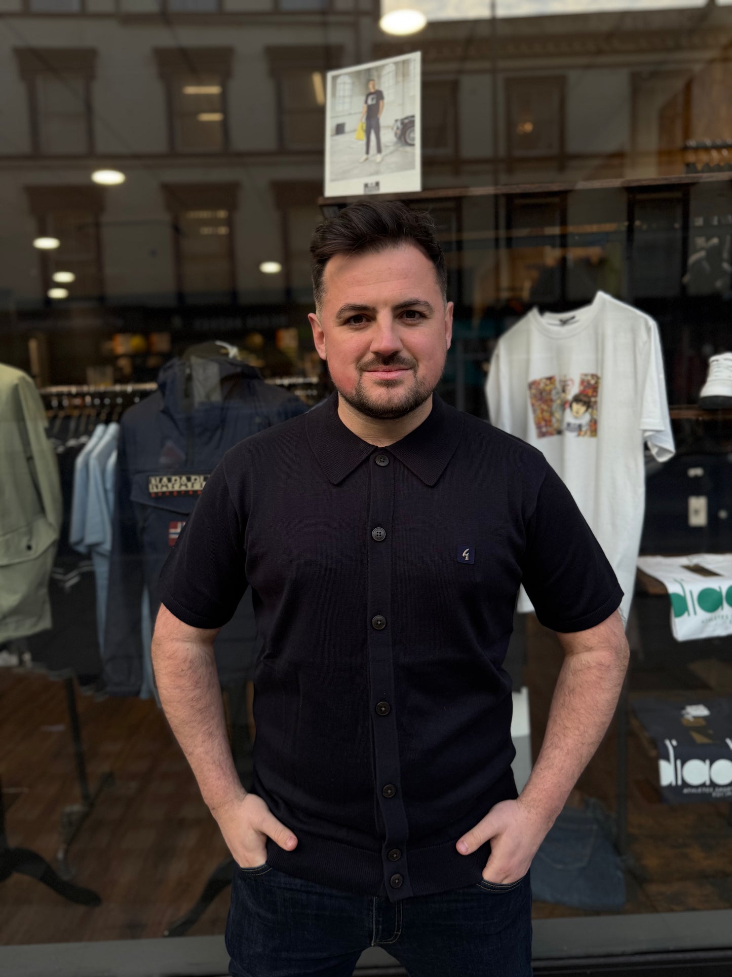Gabicci Guinness Full Button Polo Shirt Navy - RD1 Clothing