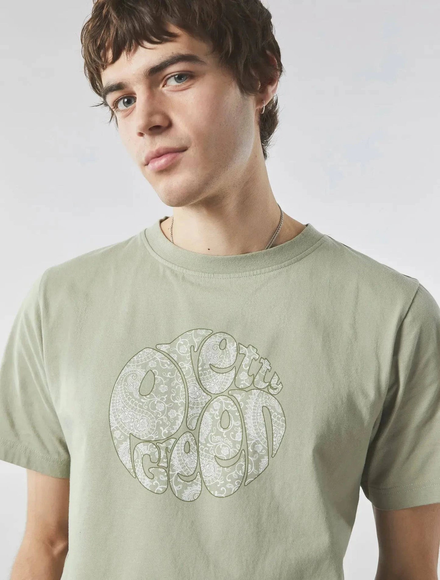 Pretty Green Bay Paisley Logo T-Shirt In Green - RD1 Clothing