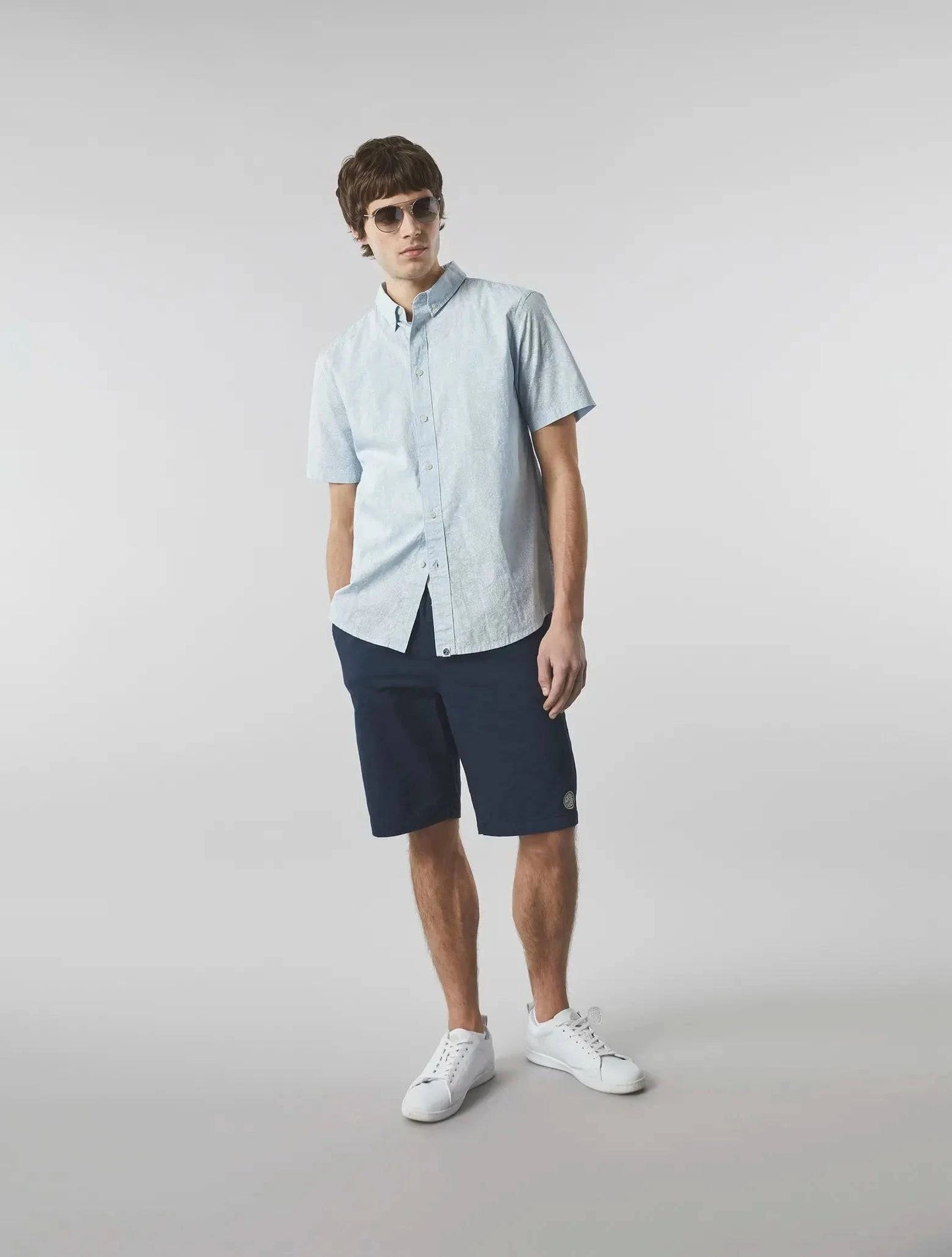 Pretty Green Bay Paisley Short Sleeve Shirt In Blue - RD1 Clothing