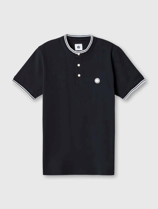 Pretty Green Allesley Tipped Grandad Polo In Black - RD1 Clothing