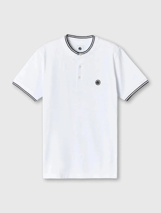 Pretty Green Allesley Tipped Grandad Polo In White - RD1 Clothing