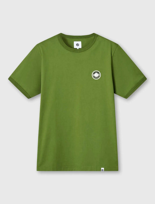 Pretty Green Live Forever Badge T-Shirt In Green - RD1 Clothing