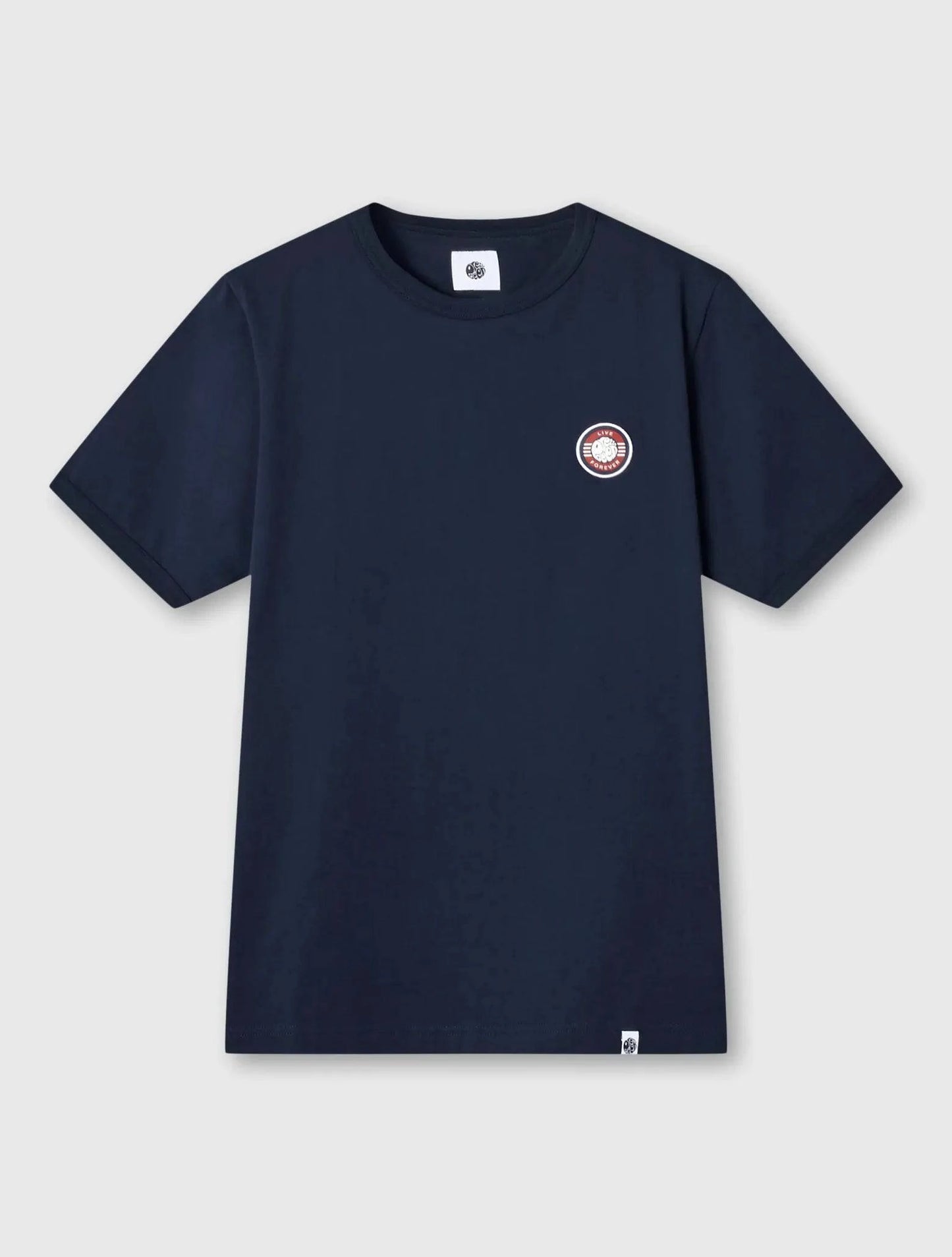 Pretty Green Live Forever Badge T-Shirt In Navy - RD1 Clothing