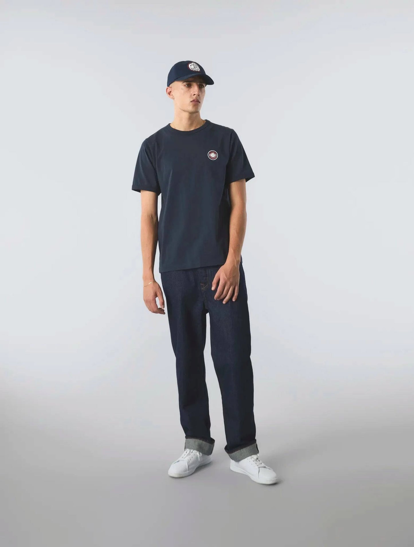Pretty Green Live Forever Badge T-Shirt In Navy - RD1 Clothing