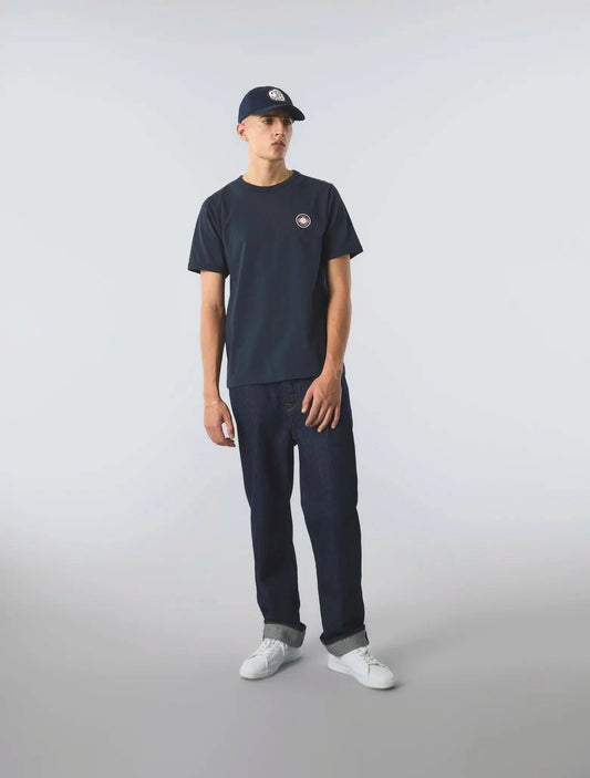 Pretty Green Live Forever Badge T-Shirt In Navy - RD1 Clothing