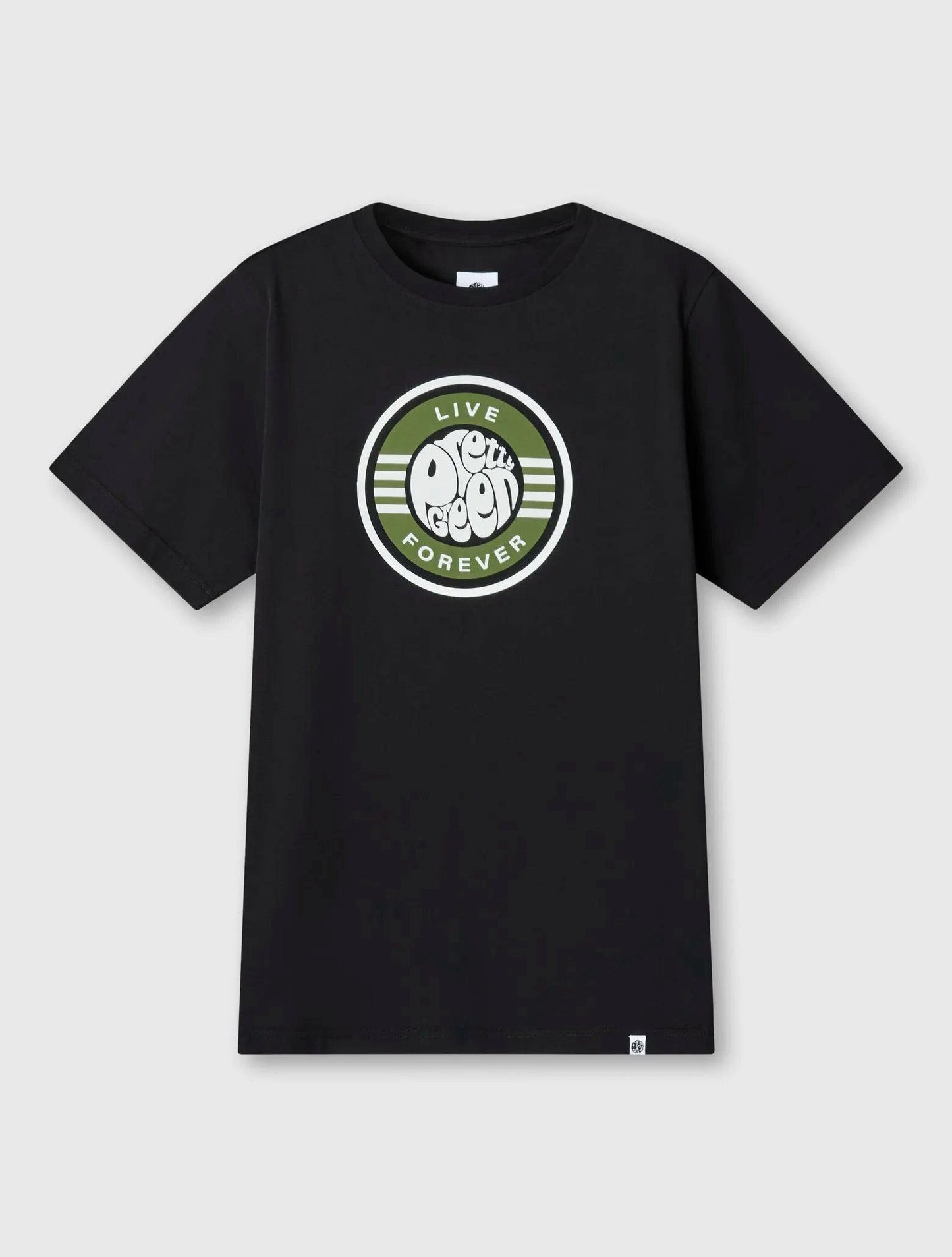 Pretty Green Live Forever Logo T-Shirt In Black - RD1 Clothing