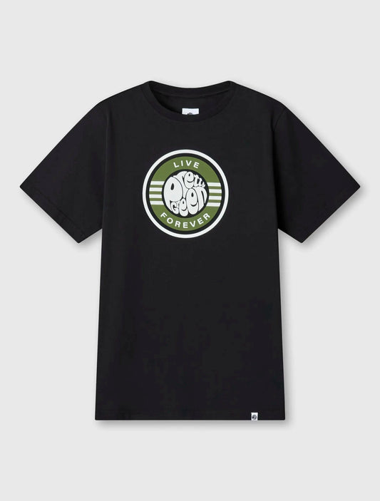 Pretty Green Live Forever Logo T-Shirt In Black - RD1 Clothing